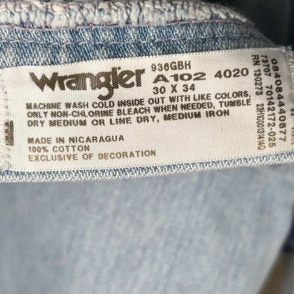 Wrangler 30x34 Light Wash Jeans Western Work Outdoor Business - Picture 5 of 6